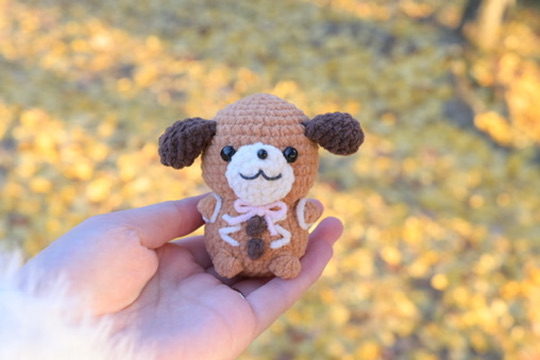 手のひらサイズのあみぐるみ